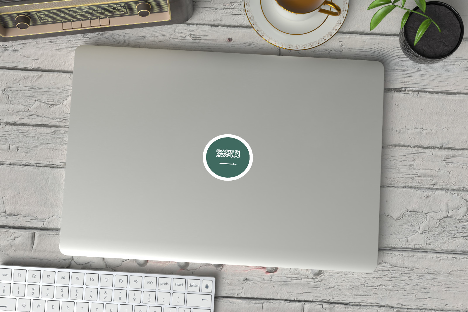 6-Pack Saudi Arabia Flag Stickers - Round Vinyl Decals for Car, Laptop, Tumbler gallery