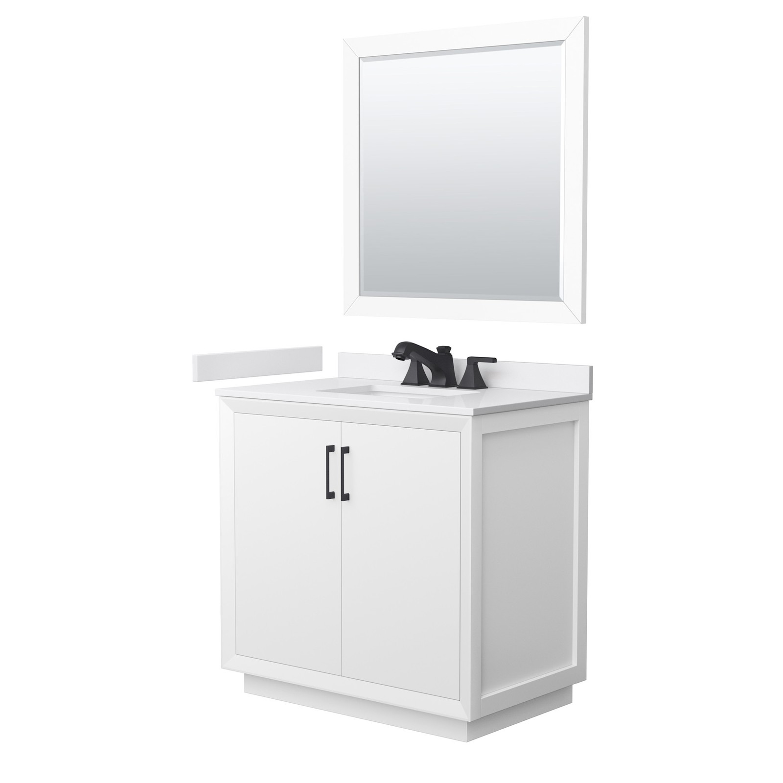 Wyndham Collection WCF4141-36S-VCA-US3M34 Strada 36" - White / White Cultured gallery