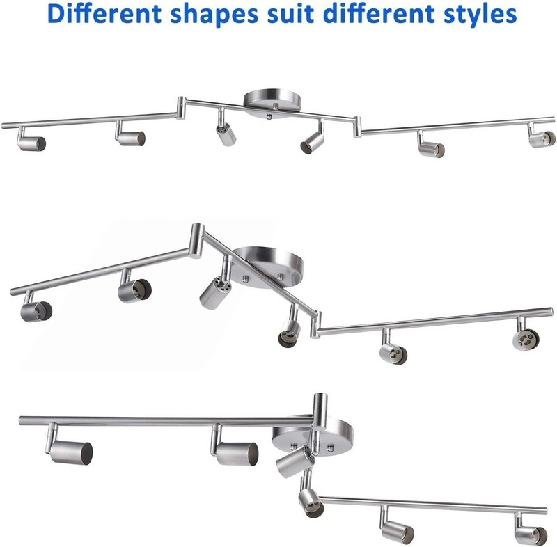 6 Track Light Kit 6 Way Adjustable Modern Ceiling Spotlights(Bulbs not Included) gallery
