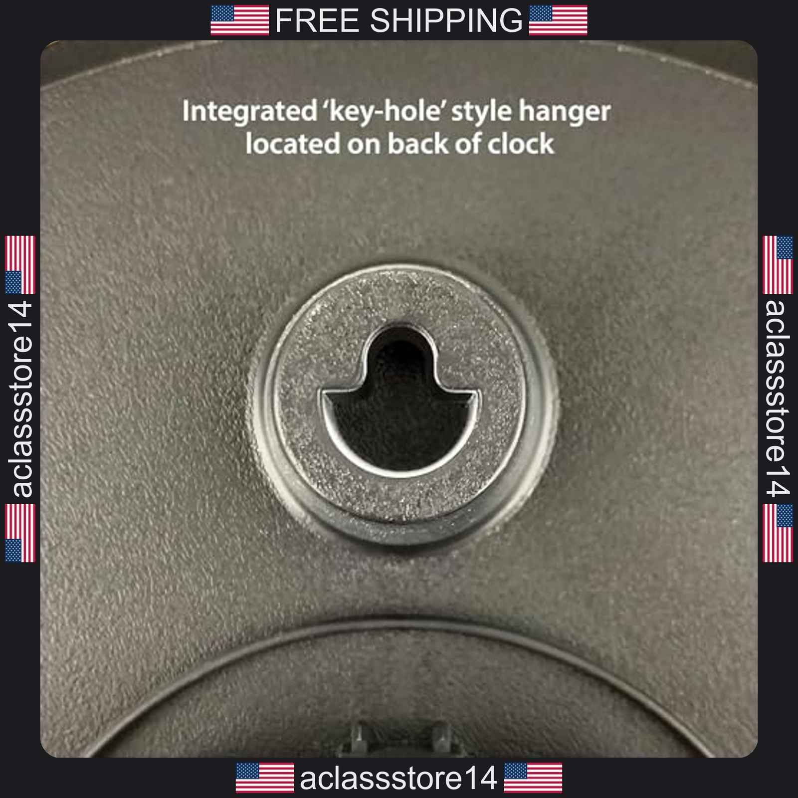 KQEC wall clock black round battery operated 8.78 inch diameter modern quartz gallery