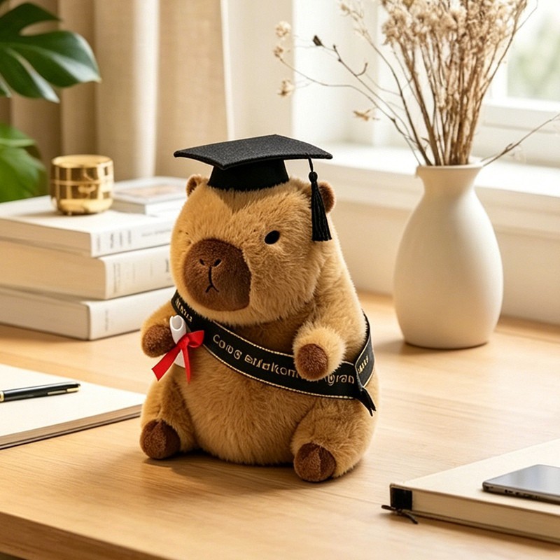 Graduation Capybara Plush Toy Soft Stuffed Animal Congrats Grad Gift