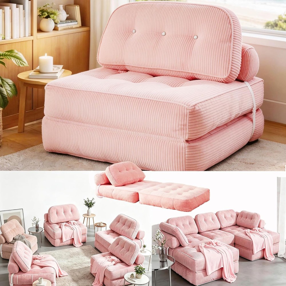 Futon Sofa Bed Chair Convertible Sleeper Bed Small Space No Assembly Required