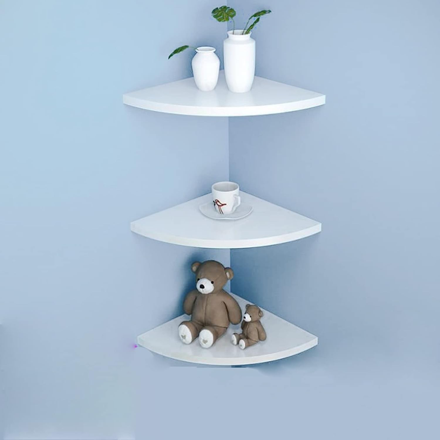 White Corner Floating Shelves 8 Inch Wall Storage Shelf Degree Corner Shelf gallery