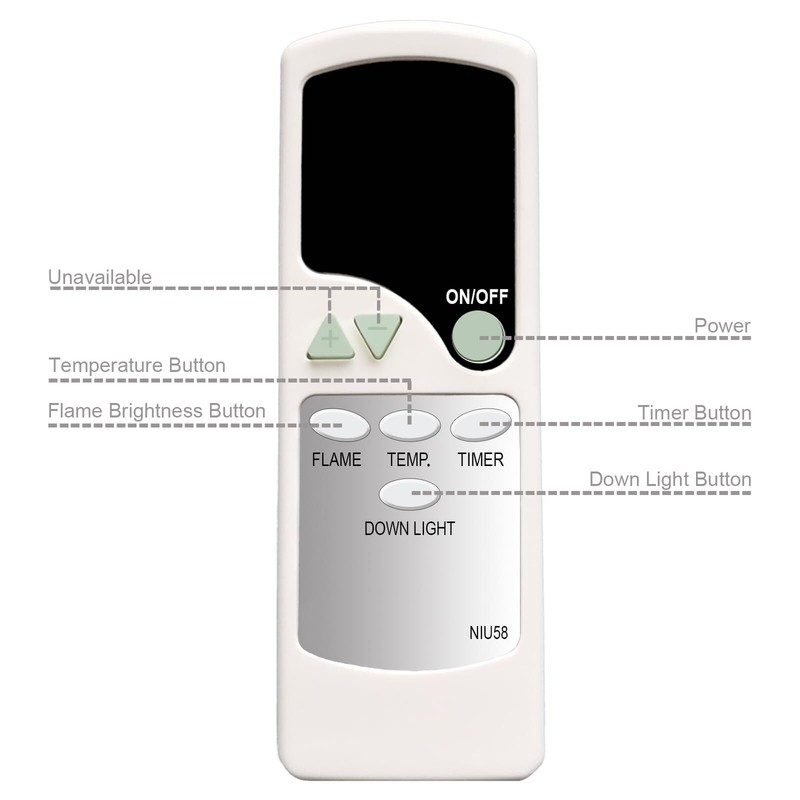 Replacement Remote Control for Greentouch Fullerton Electric Fireplace 10180S... gallery