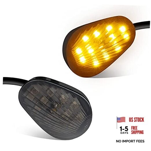 Flush Mount Motorcycle Turn Signals Smoked Lens led Blinkers For Yamaha gallery
