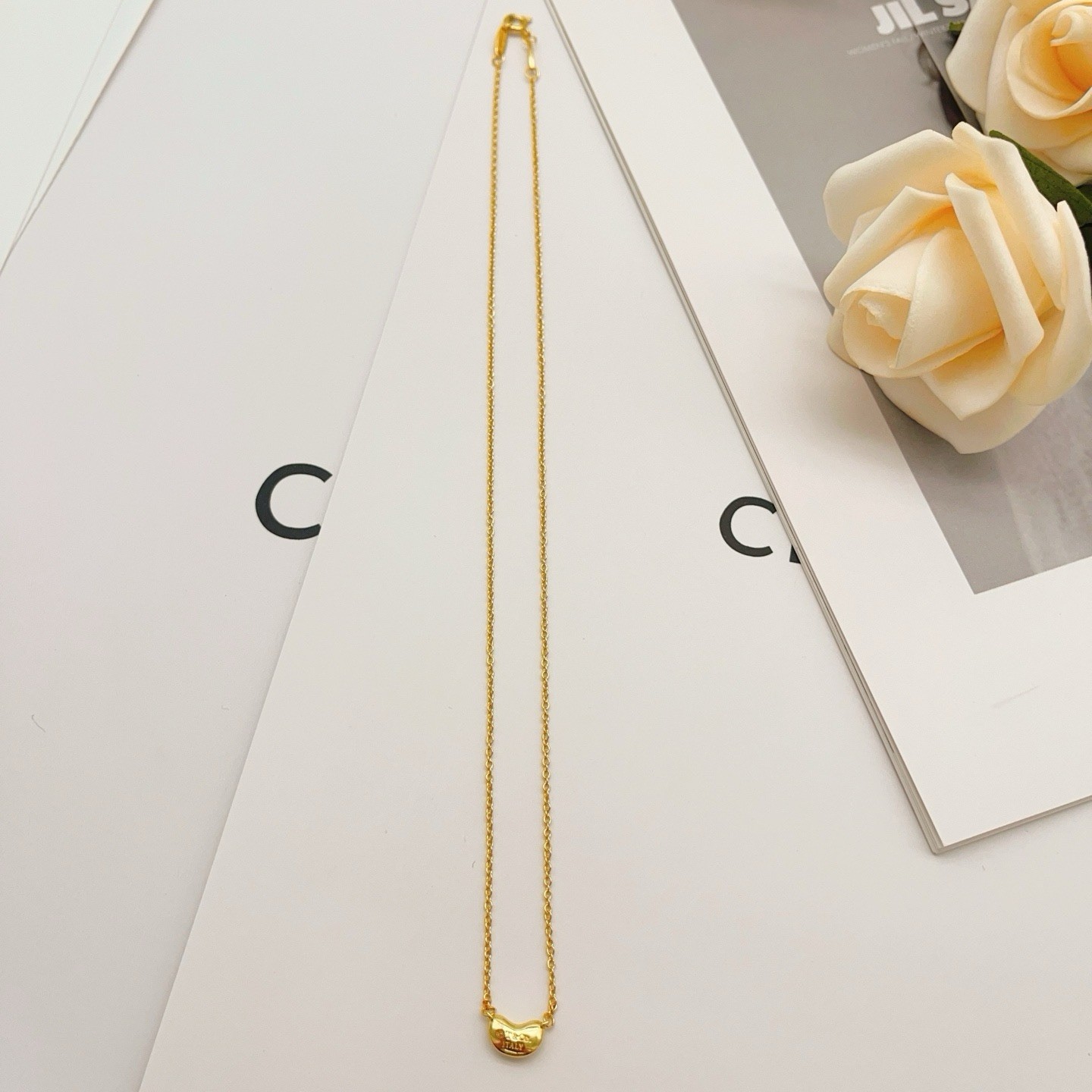 Tiffany & Co. Elsa Peretti Bean Pendant Necklace 18k Yellow Gold 16in gallery