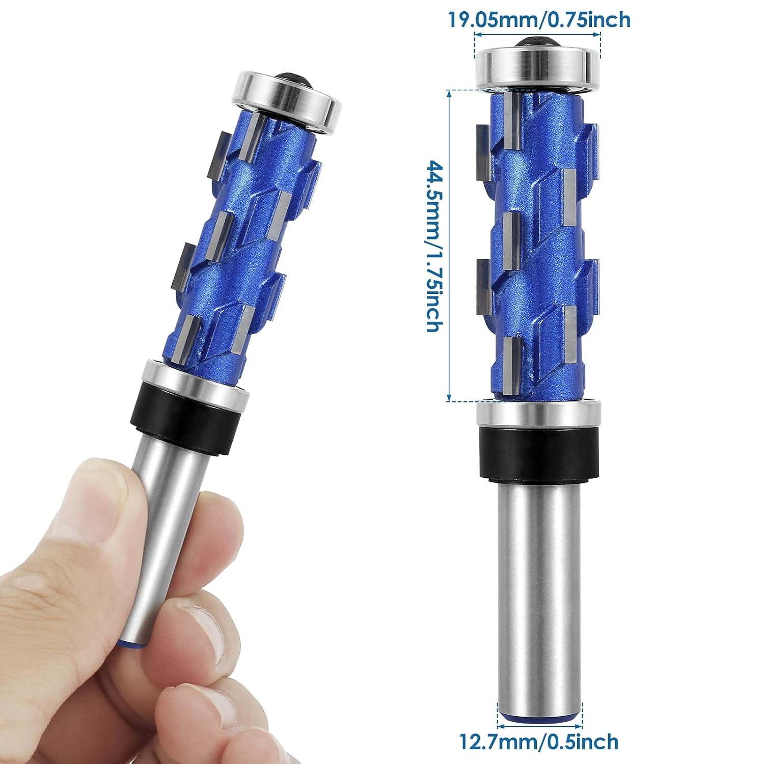 1/2" Shank Flush Trim Router Bit Double Bearing Spiral Trimming Milling Cutter gallery