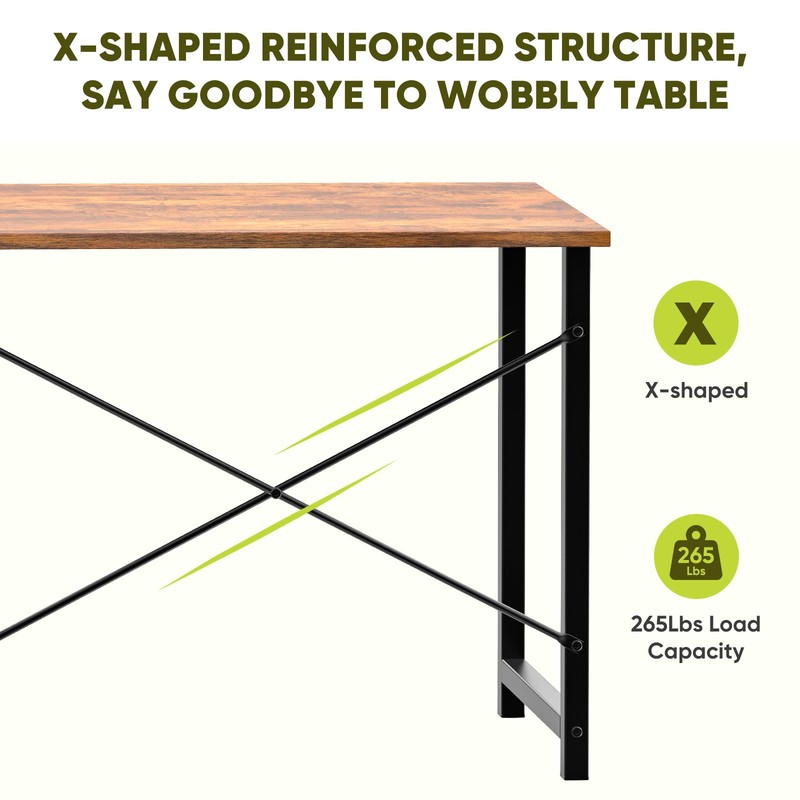31-63" Modern Office Computer Desk Writing Work Study Table with Storage Bag gallery