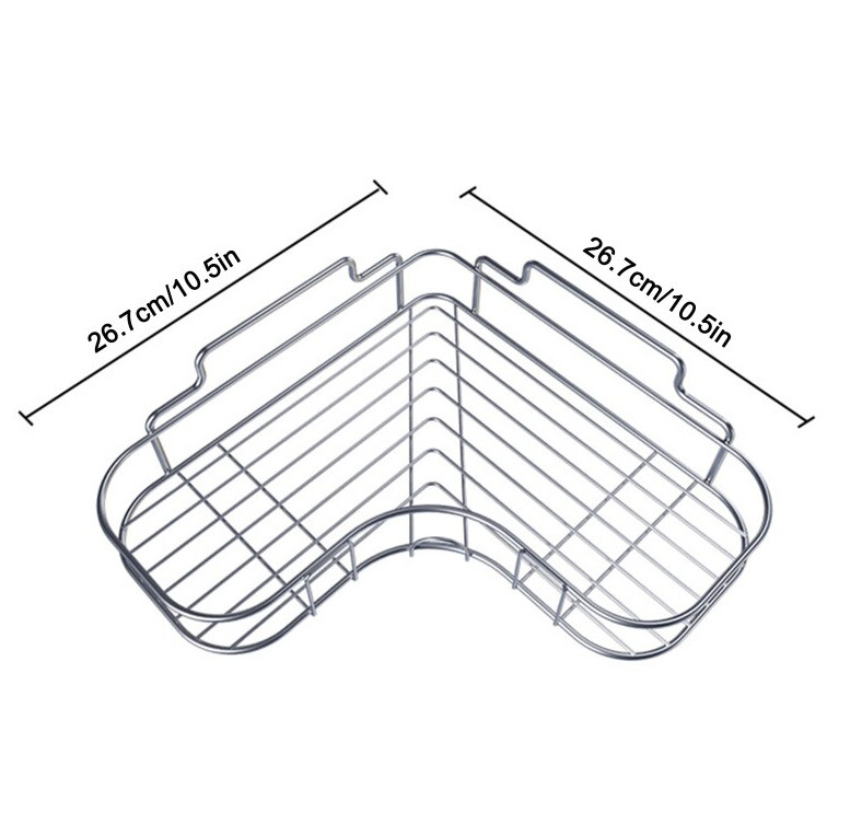Shower Caddy Shelf Bathroom Corner Bath Storage Holder Organizer Triangular Rack gallery