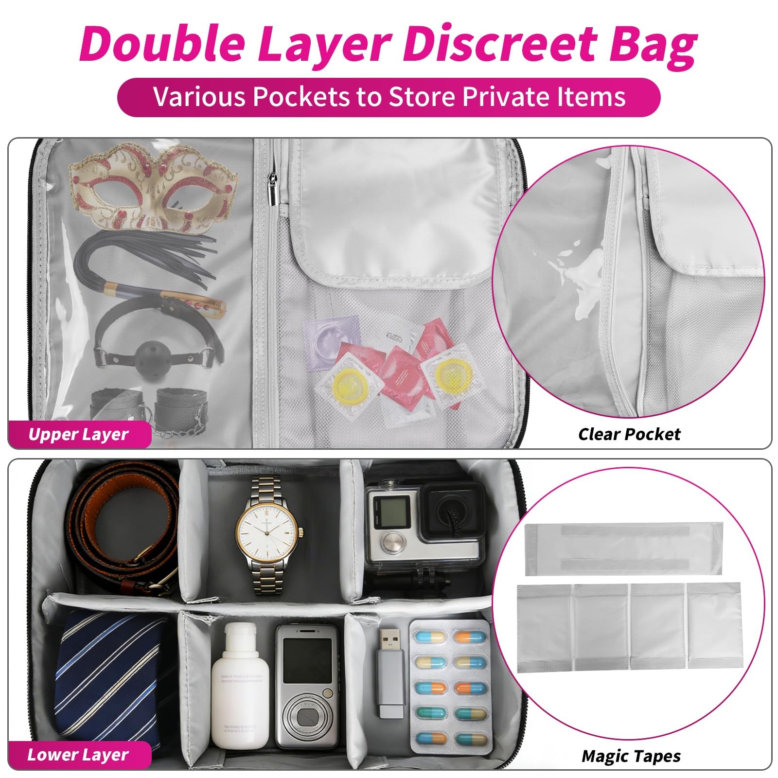Discreet Lockable Adult Toy Storage Box with Microfiber Bags and Dual Locks gallery
