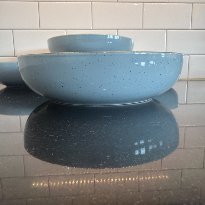 Over and Back OPTIONS 8 1/4” Dinner Pasta Bowl - Blue Speckle Stoneware Set of 4 gallery