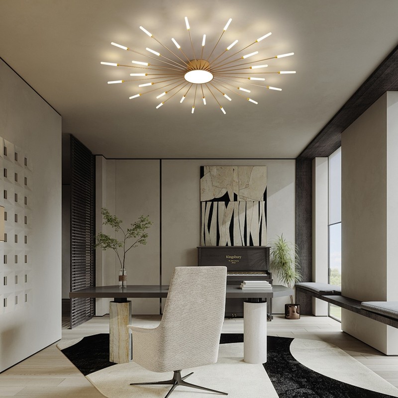 Gold Firework LED Ceiling Light 30+1, Smart Dimmable w/ APP & Remote gallery
