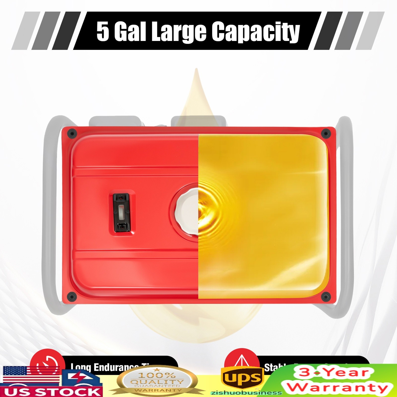 4 Gallon Universal Fuel Gas Tank Generator Petcock Filter Gauge Cap for EC2500 gallery