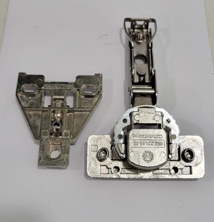MEPLA TWIN 110-degree Full overlay hinge, 652.221.65.02, and 346.290.70.00 Plate gallery