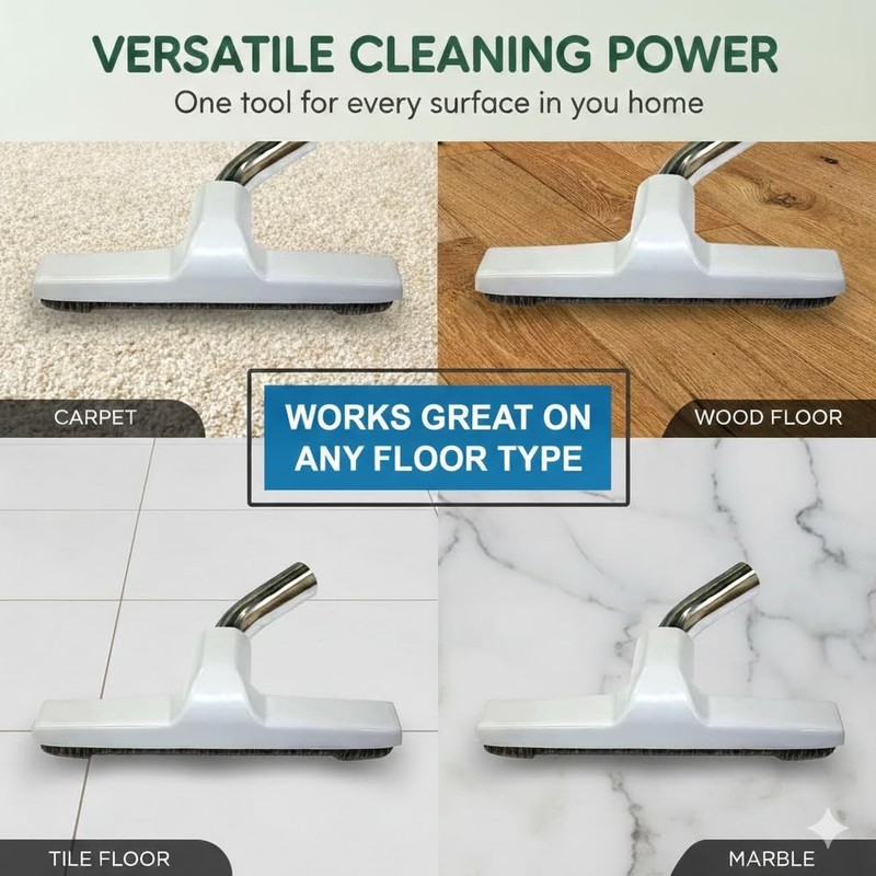 Fits For Universal Vacuum Attachment 1 1/4" Horsehair White Floor Brush w/ Elbow gallery
