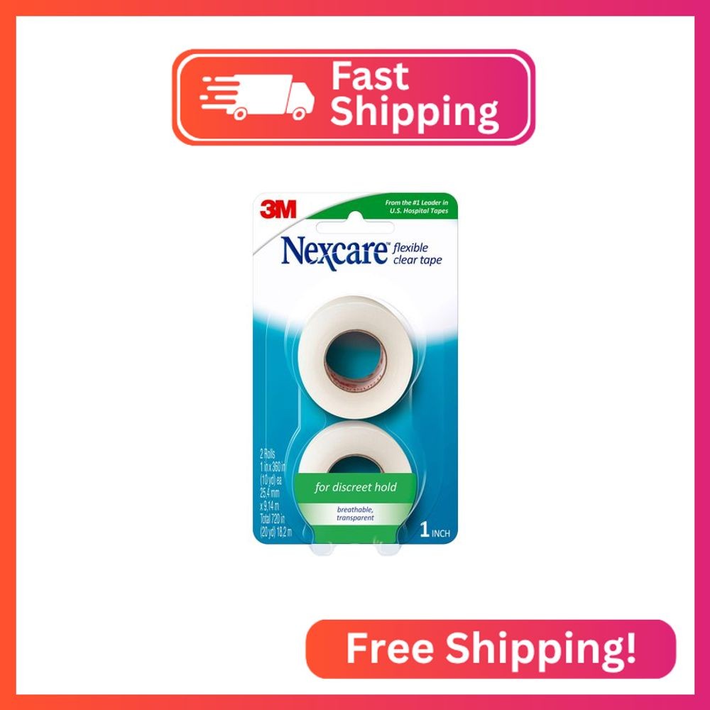 Nexcare Flexible Clear Tape, Waterproof Transparent Medical Tape, Secures Dressi gallery
