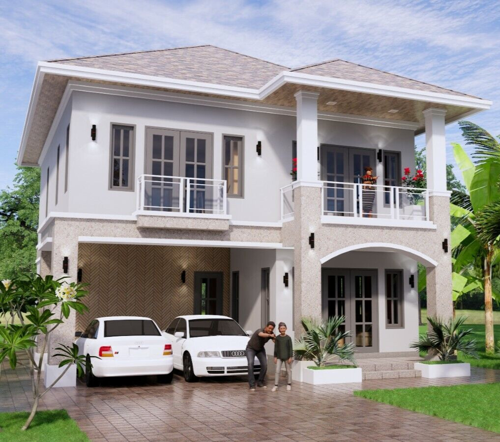 Custom House Plan 9x11 Meter 26x36 Feet 5 Beds 3 Baths Hip Roof (A4 Hard Copy) gallery