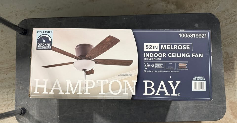 Hampton Bay Melrose 52 in. Indoor LED Hugger Bronze Dry Rated Ceiling Fan gallery