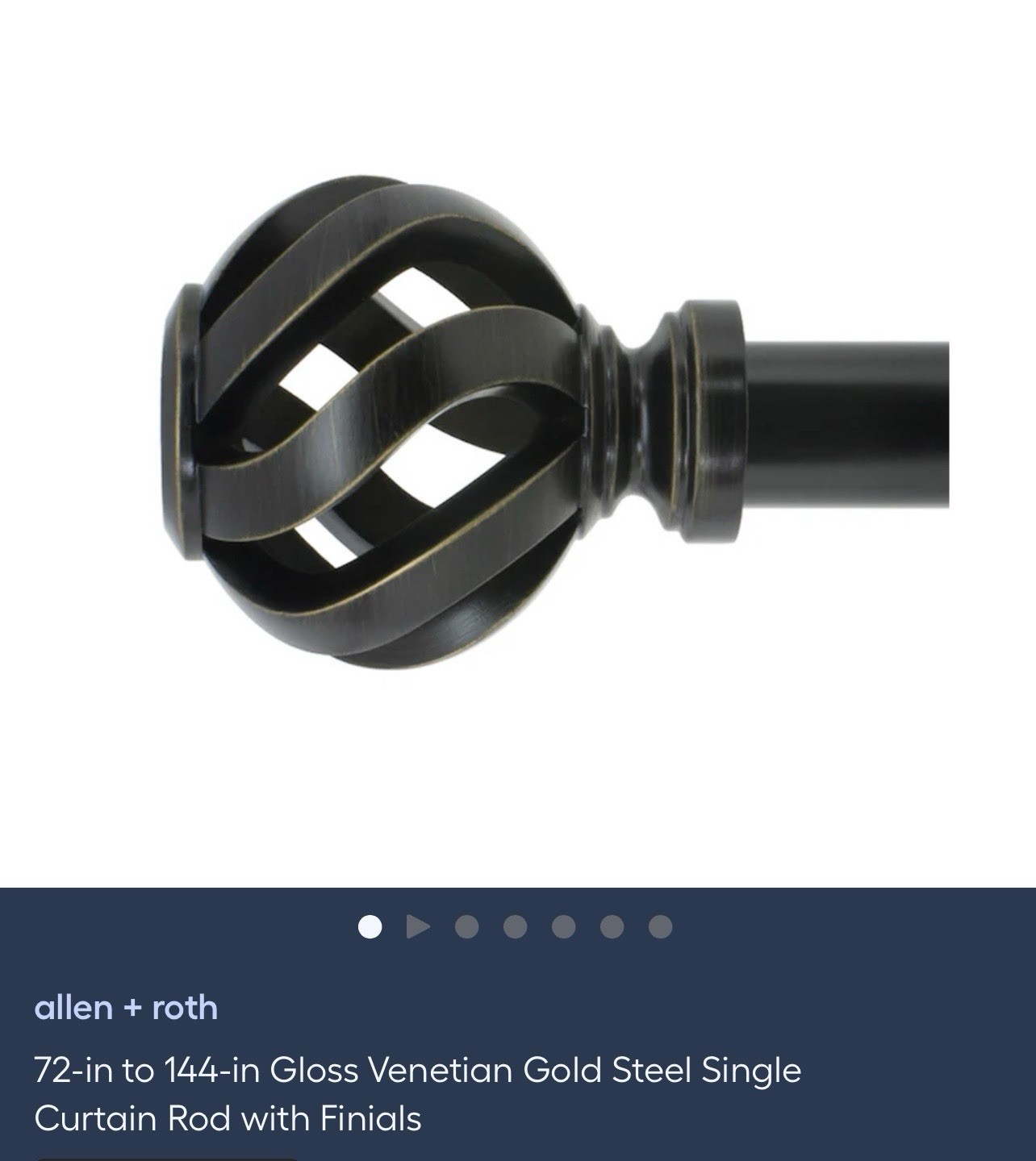 72 In. - 144 In. Adjustable Single Curtain Rod 1 In. Dia. in Oil Rubbed Bronze gallery
