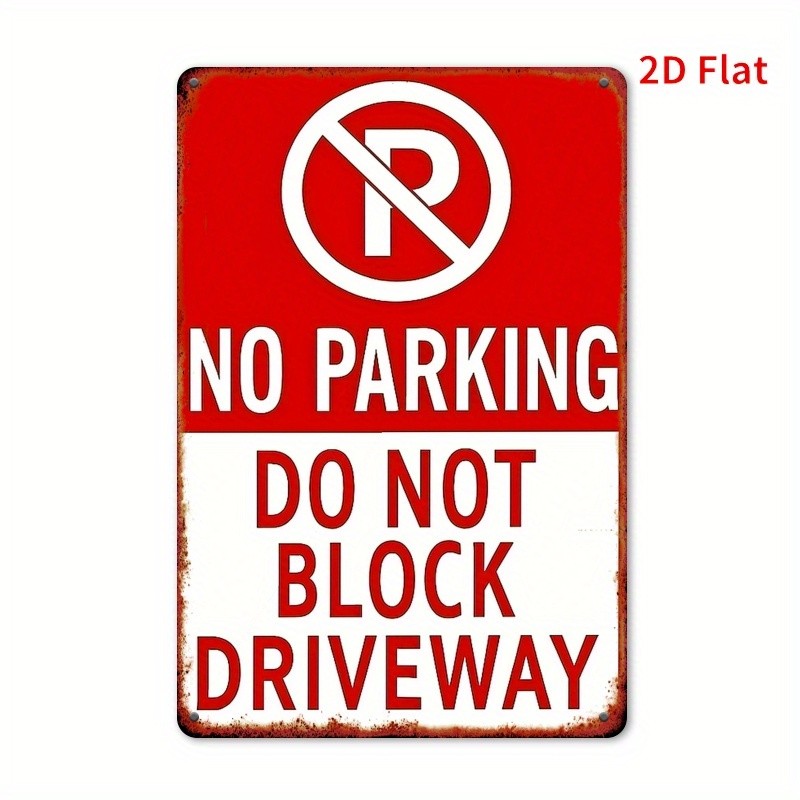 No Parking Do Not Block Driveway Metal Sign Vintage Property Wall Decor for Home gallery