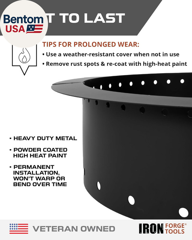 Smokeless Firepit - 36 Inch Outer/30 Inch Inner round Fire Ring Insert Liner - H gallery