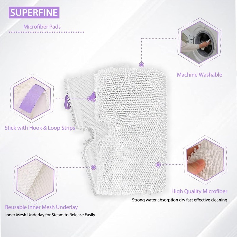 4-Piece Washable Steam Mop Pad Set for Shark Steam Mops S3501 S3601 S2902 S3901 gallery