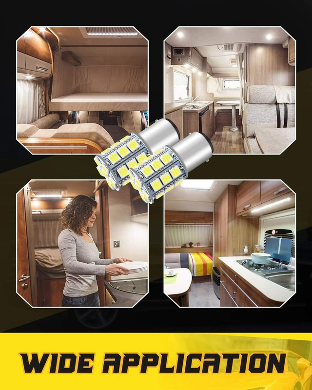 2 Bright White LED Light Bulbs for Bobcat T740, T770, T870 rear worklight 12V US gallery