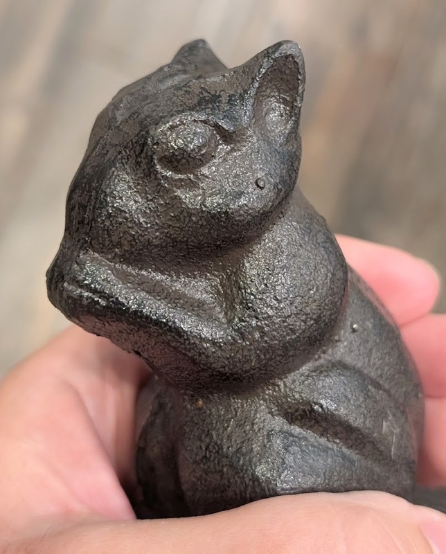 Rustic Cast Iron Standing Chipmunk Squirrel with Long Tail Door Stopper Wedge gallery