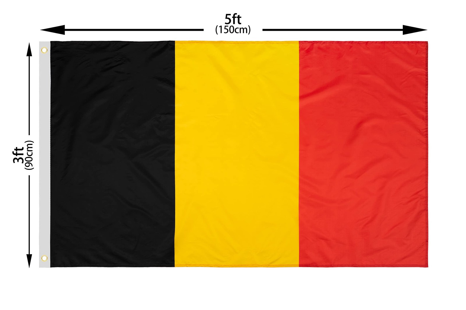 DANF Belgium Flag 3x5 Ft Thick Polyester, Fade Resistant, Brass Grommets, Canvas gallery