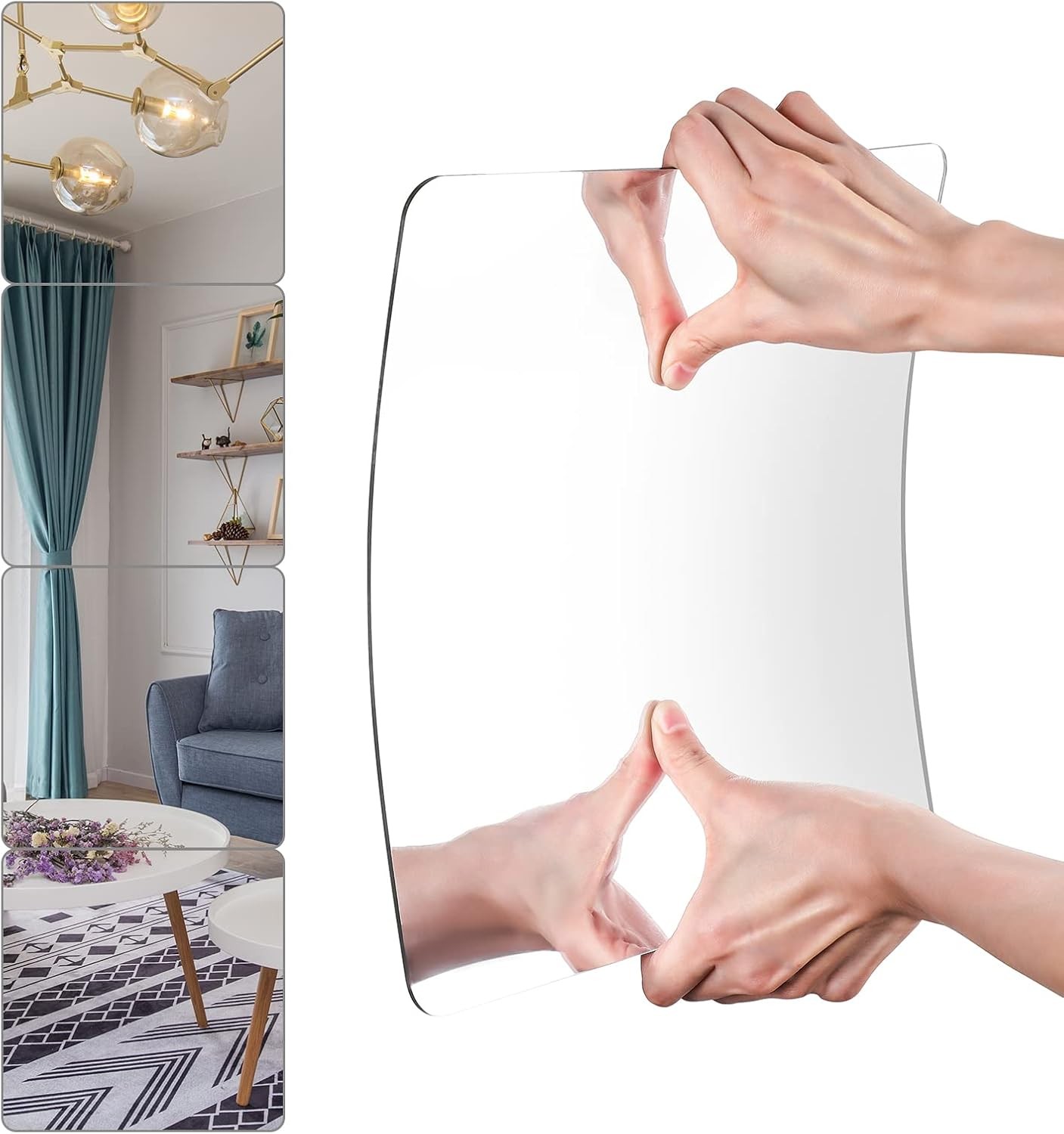 Full Length Wall Mirror Tiles Frameless Shatterproof Non Glass gallery