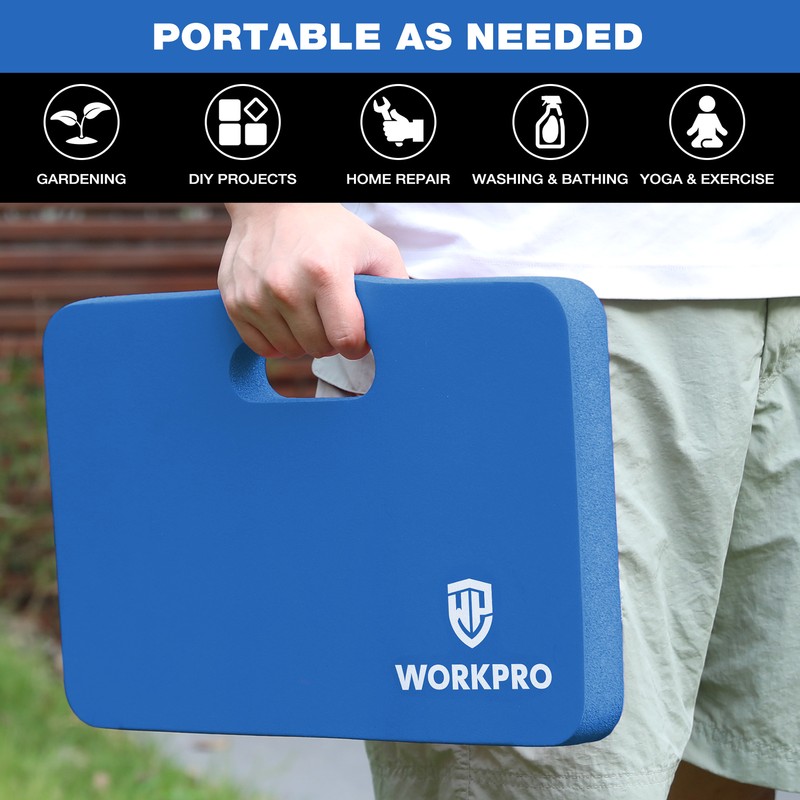 WORKPRO 2-Pack Extra Thick Kneeling Pad Soft Foam 17.5 x 11 x 1.5 in Blue gallery