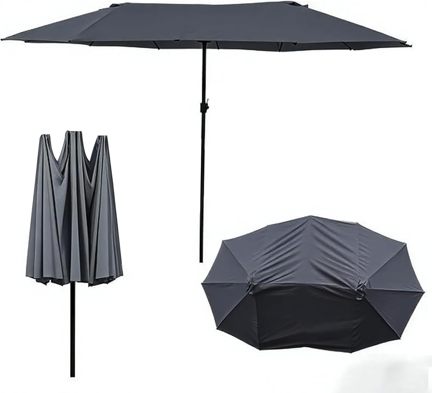 Patio Umbrella Replacement Canopy 12 Ribs for 15'X9' Double Sided Patio Umbrella gallery