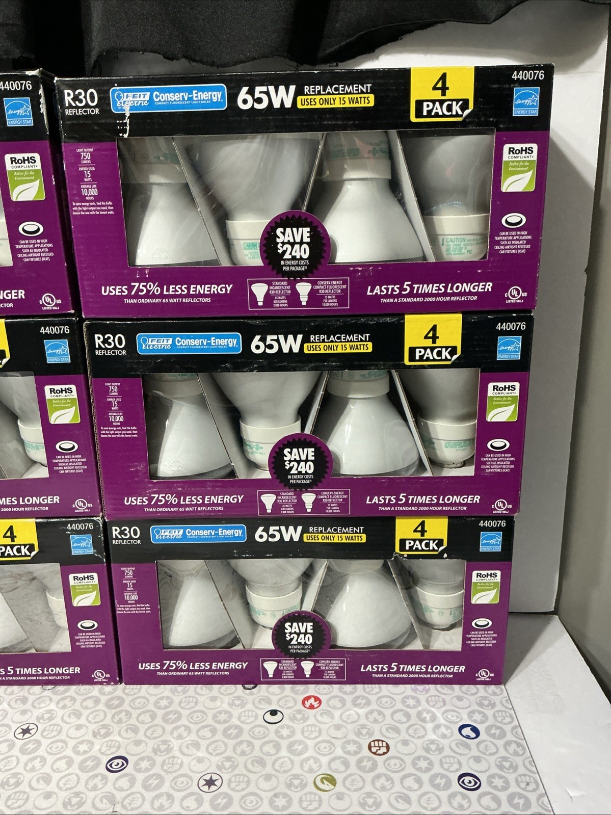 Feit R30 Reflector Conserv Energy 65W Light Bulbs 4-Pack / 6 PC LOT New! gallery