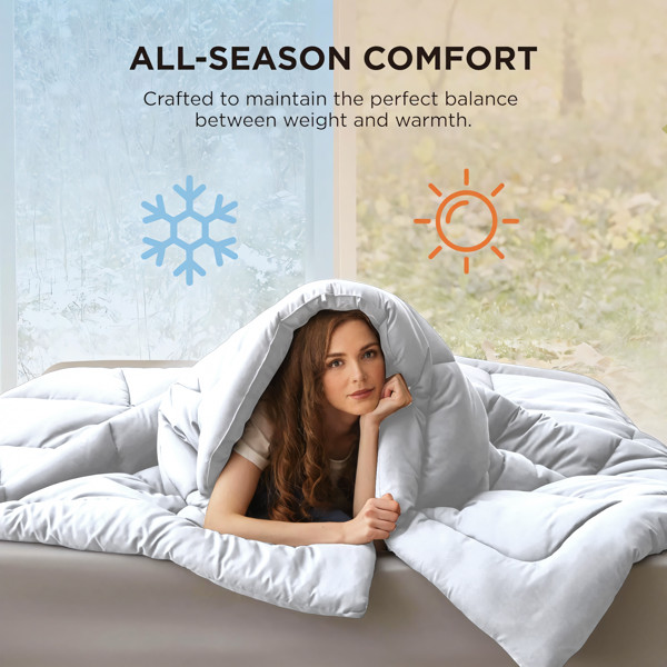 White Down Alternative Comforter All Season Machine Washable Bed Breathable King gallery