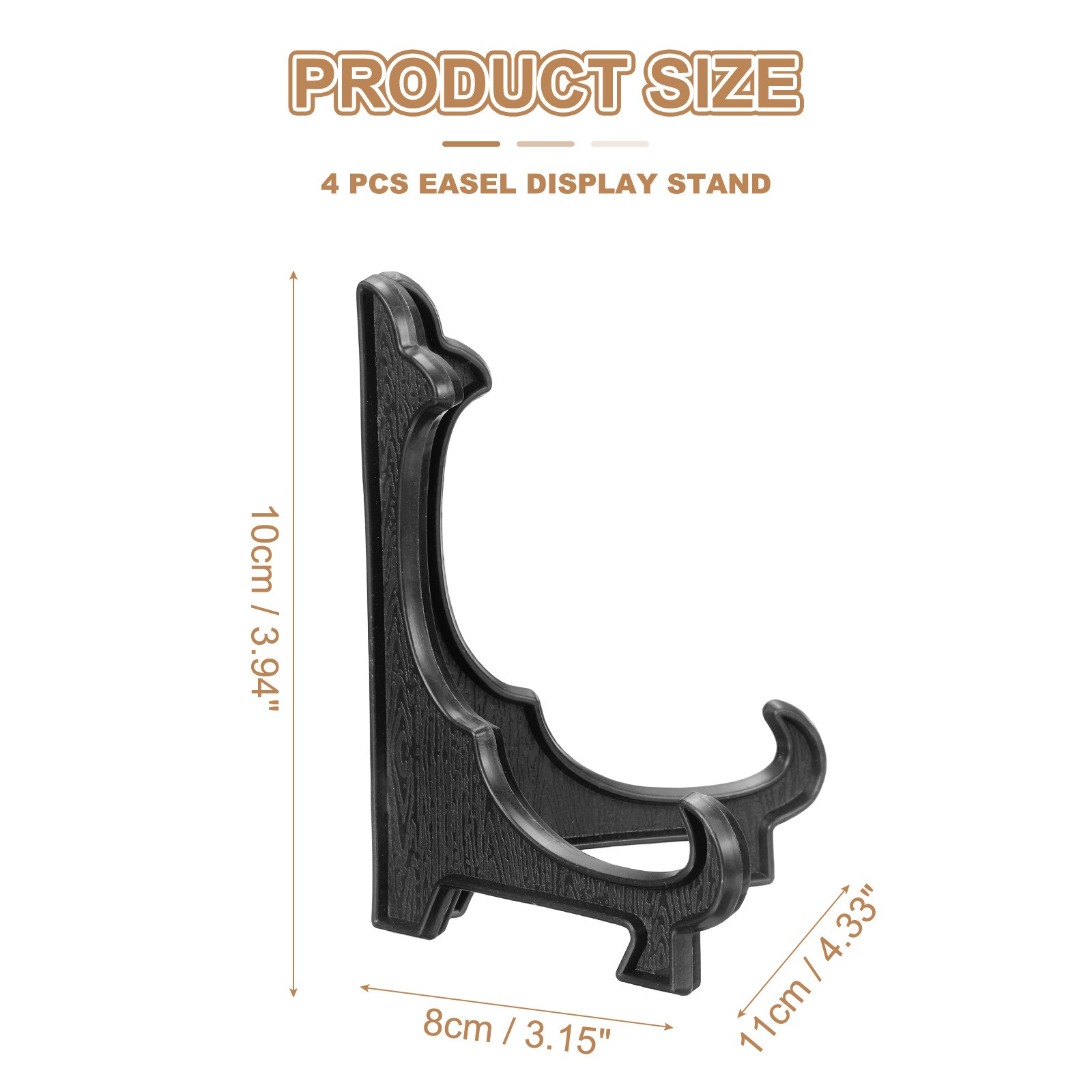4 Pcs 4.33 Inch Acrylic Plate Stands, Easels Display Holders for Plates, Black gallery