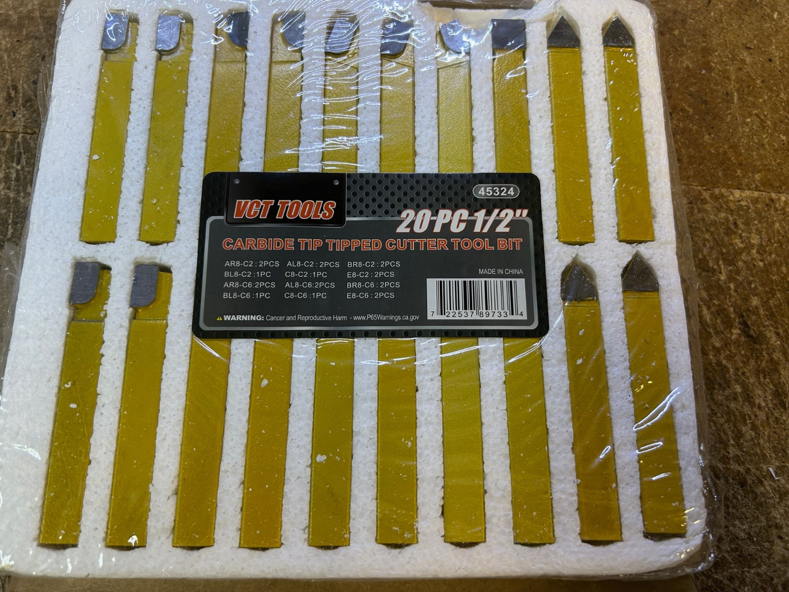 VCT Tools 20 piece 1/2" Set Carbide Tipped Cutter Metal Lathe Tooling Colibrox gallery