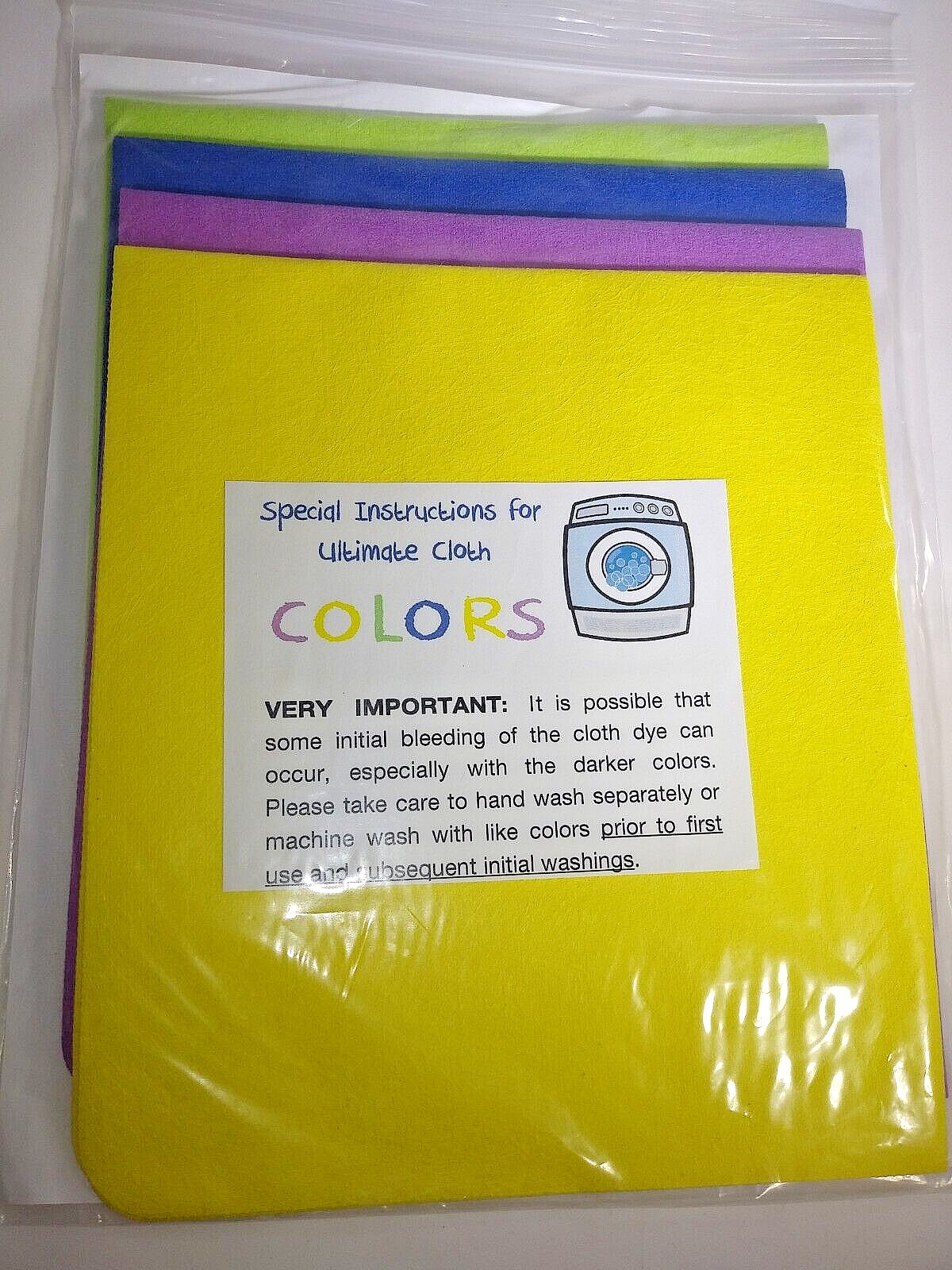 Ultimate Cloths 4-color pack for Streak-Free Cleaning. No Chemicals, New. gallery