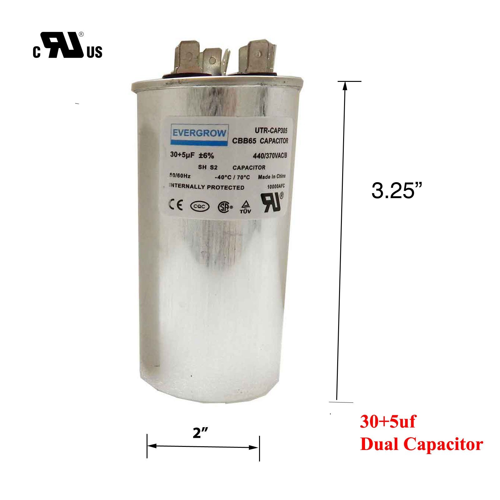 30+5 uF MFD Motor Dual Run Capacitor for Carrier Goodman HVAC UL Certified gallery