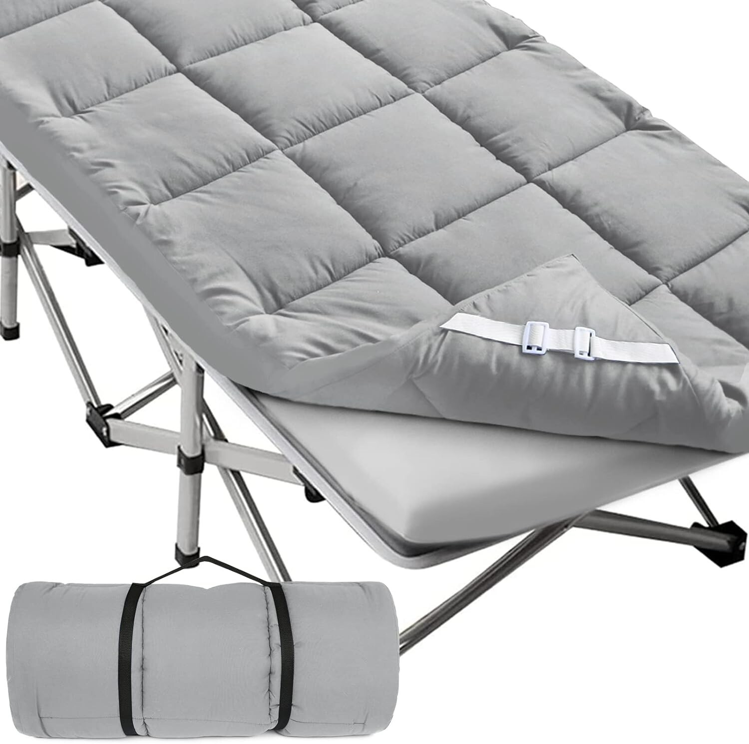 Cot Mattress Topper Quilted Cot Pad for Camping Sleeping Cot Mattress Pad75"x30" gallery