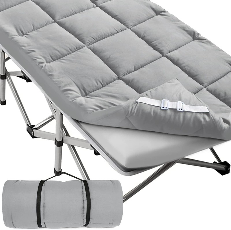 Cot Mattress Topper Quilted Cot Pad for Camping Sleeping Cot Mattress Pad75"x30" gallery