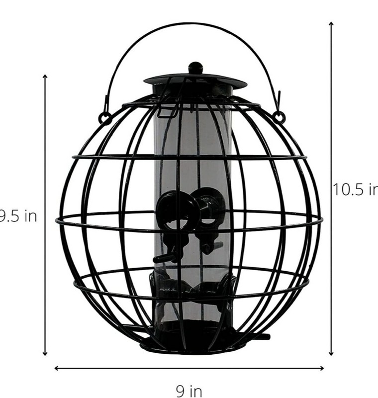 PETITE ORB SQUIRREL RESISTANT CAGED BIRD SEED FEEDER BE160 BACKYARD ESSENTIALS gallery