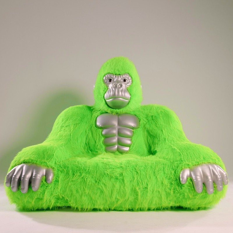 Inflatable Gorilla Couch Sofa Luxury Mink Plush 600kg Load Capacity Lounge Chair gallery
