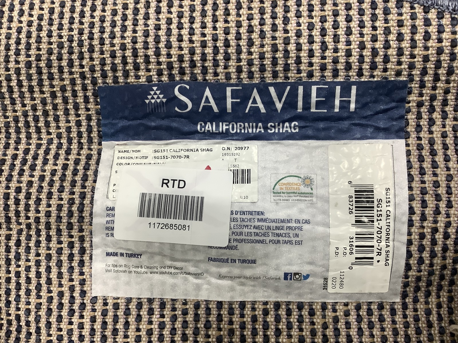 NAVY 6'-7" x 6'-7" Damaged Rug, Reduced Price 1172685081 SG151-7070-7R gallery