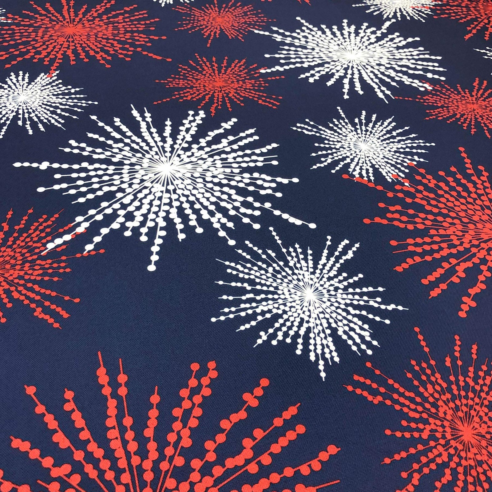 Red White Blue Celebration Fireworks Easy-Care Fabric Tablecloth (70" Round, ... gallery