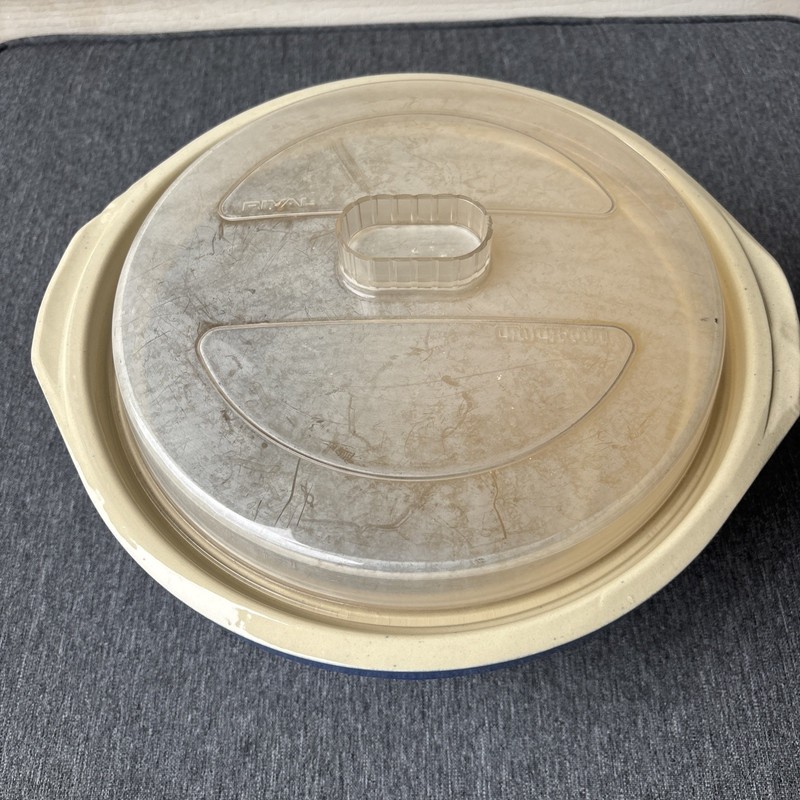 Rival 5 Qt Crock Pot Stoneware ** Insert Bowl Server D-256-762 Blue With Lid** gallery