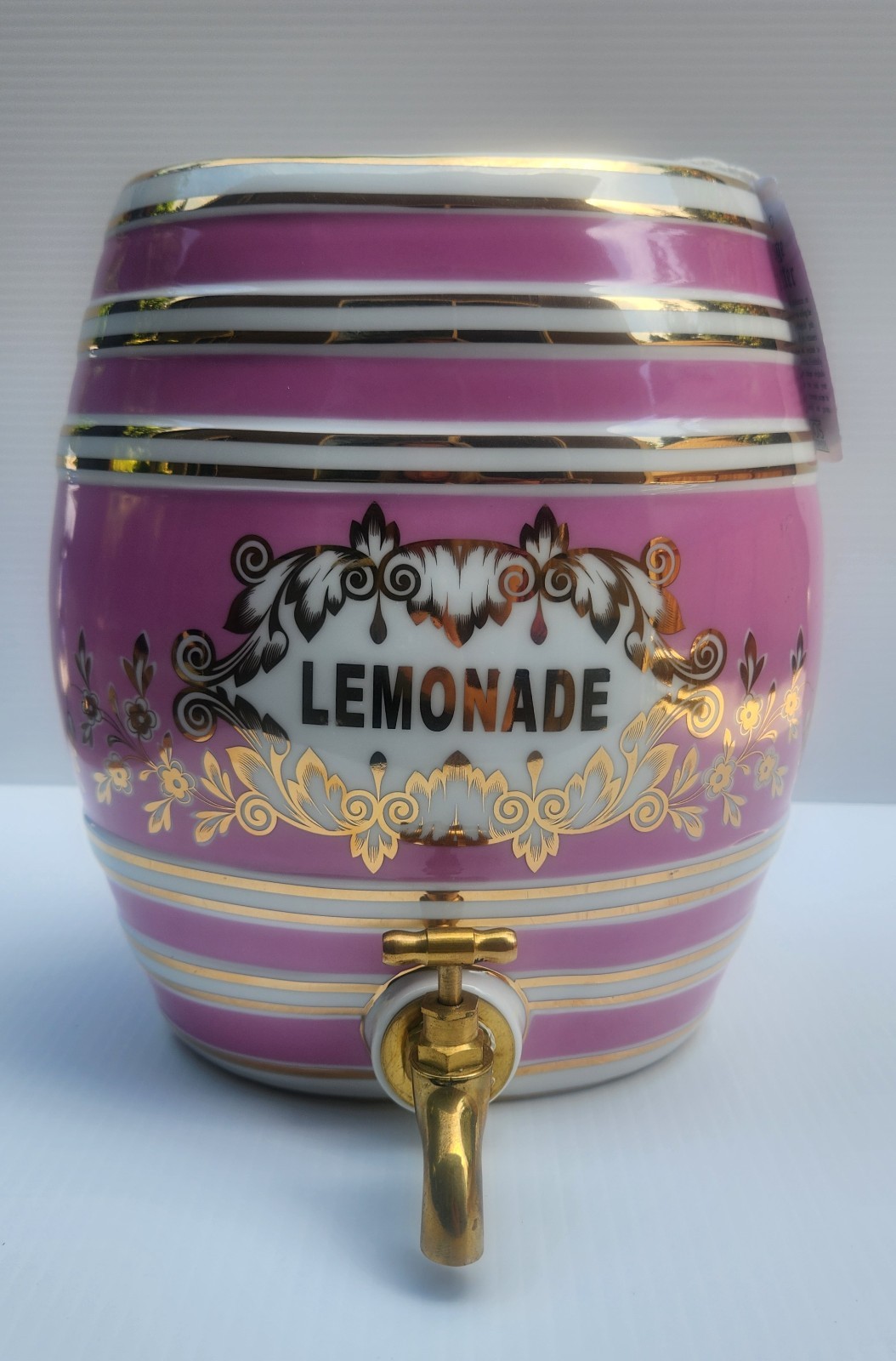 Two's Company Lemonade Victorian Style Ceramic Drink Dispenser Brass Spigot 2gal gallery