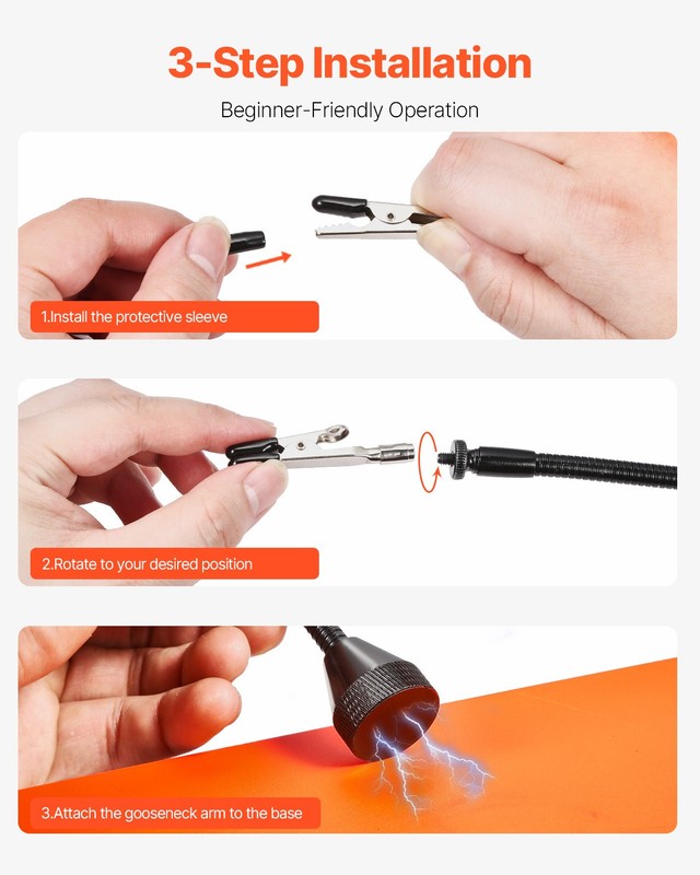 VEVOR Magnetic Helping Hands Soldering Station 4 Flexible Arms Alligator Clips gallery