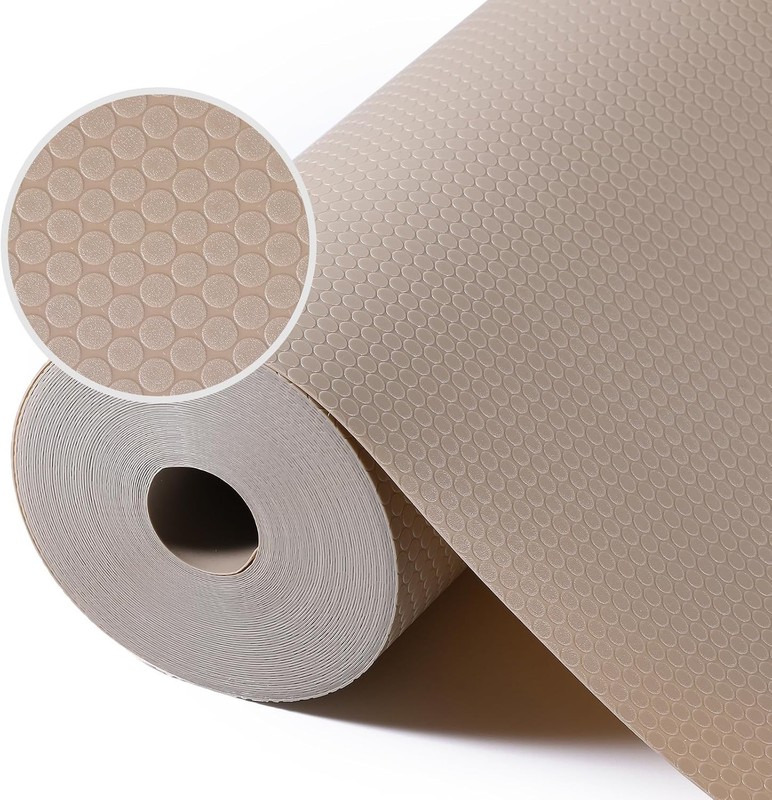 Beige Shelf Liners for Kitchen Cabinets Non Adhesive Drawer Liner for Bathroo... gallery