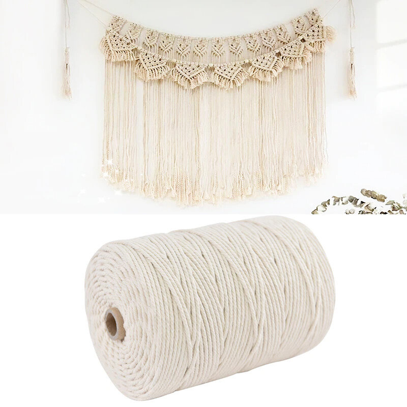 High Quality Macrame Rope Natural Handmade Cotton Cord Yarn Rope DIY WallHanging gallery