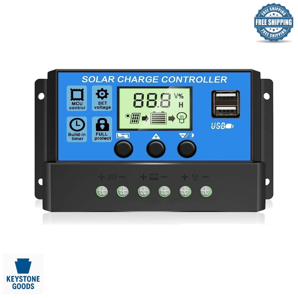 30A LCD Solar Charge Controller for 12V/24V Lead-Acid Batteries